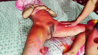 Indian Desi Couple Hard Fucking Wet Pussy In Holi Festivals Video